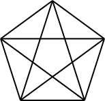 A regular pentagon, with diagonals drawn.