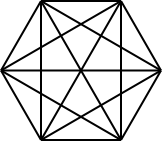 A regular hexagon, with diagonals drawn.